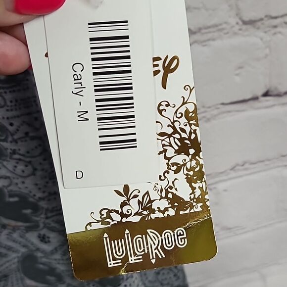 LuLaRoe Disney Carly Dress M 10/12 Mickey Mouse Jersey Knit Midi Pocket High Low - Picture 7 of 12